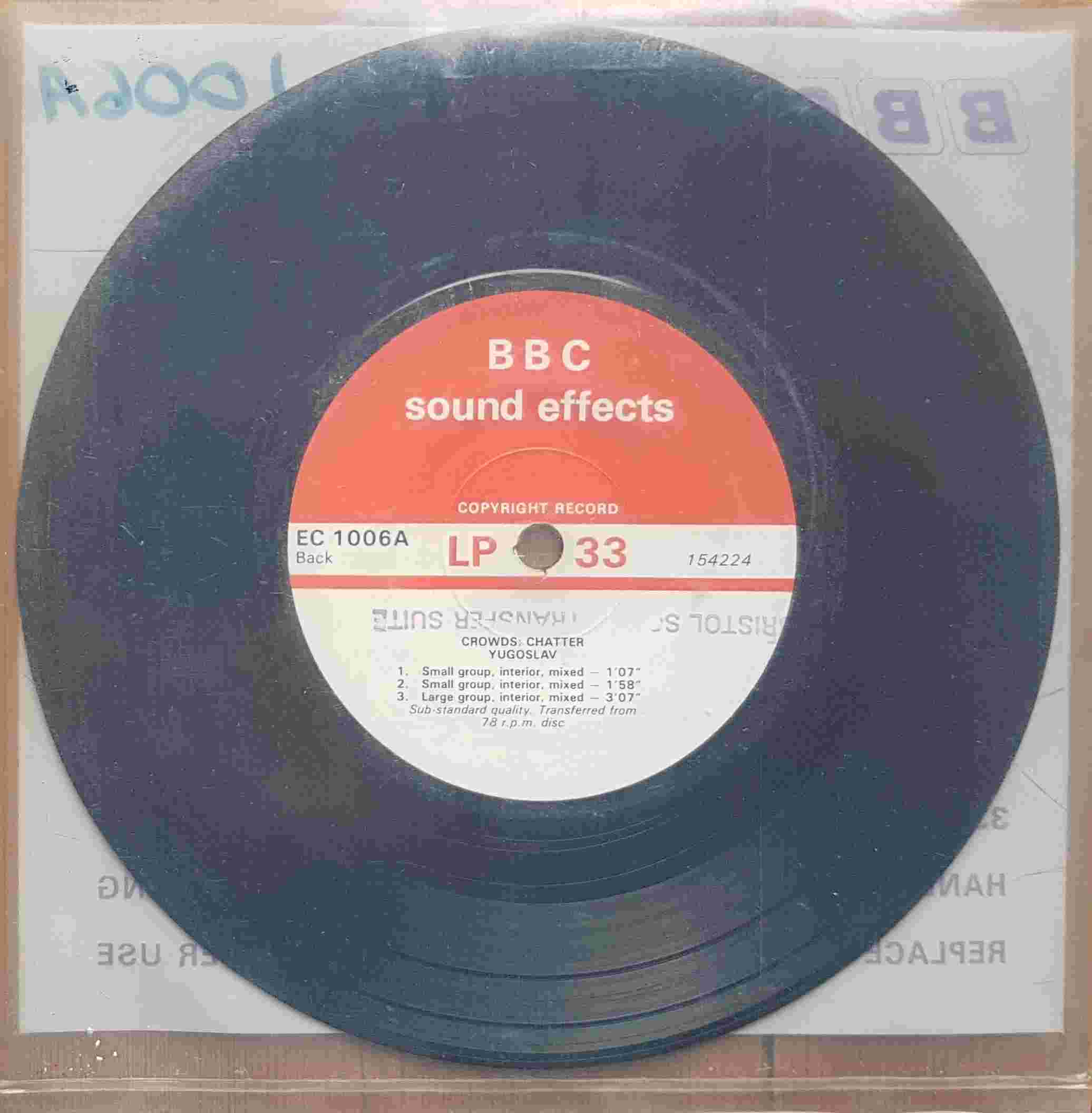 Picture of EC 1006A Crowds: Chatter by artist Not registered from the BBC records and Tapes library
